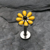 Detail View 1 of Spring Blossom Flower Top Steel Labret-Yellow/Black