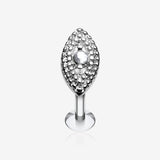 Marquise Sparkle Steel Labret-Clear Gem