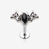Victorian Goth Bat Sparkle Steel Labret