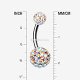 Detail View 1 of Classic Multi-Gem Sparkle Belly Ring-Aurora Borealis