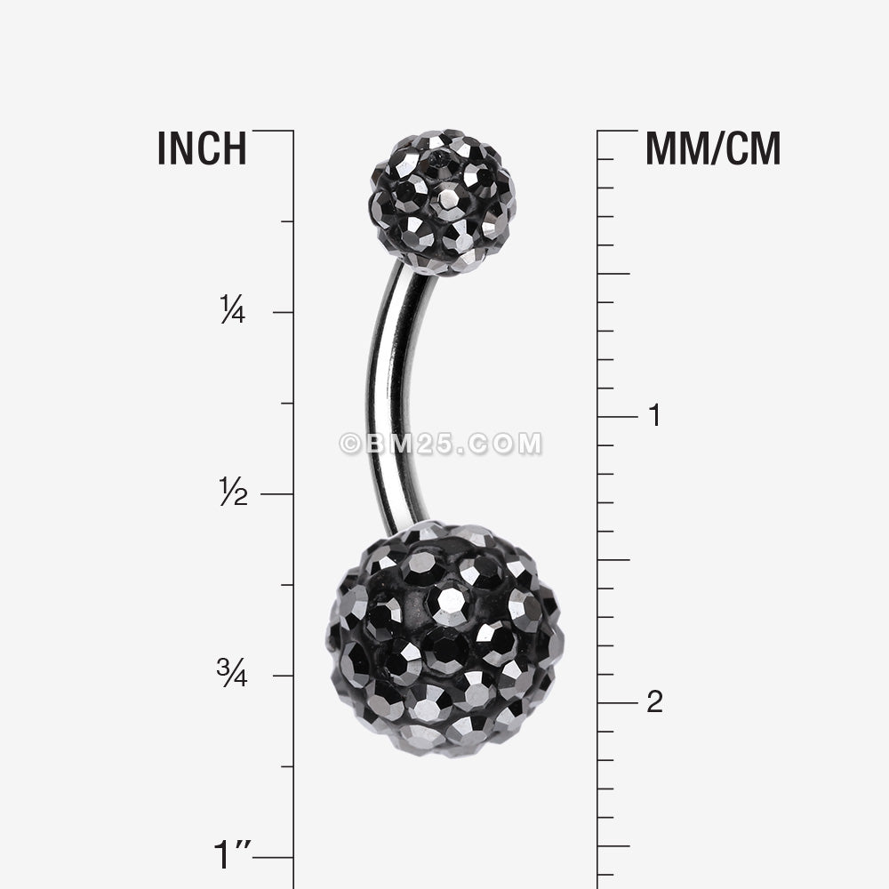 Detail View 1 of Classic Multi-Gem Sparkle Belly Ring-Hematite