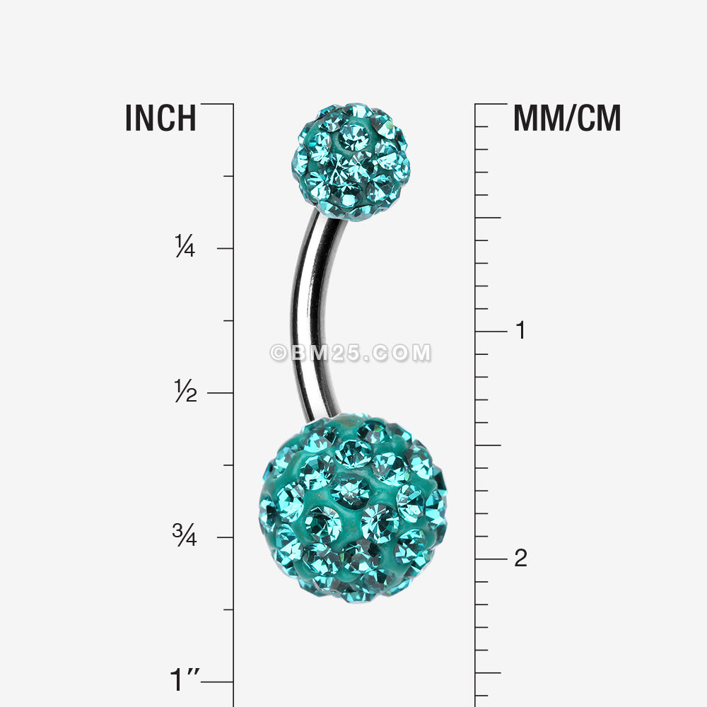 Detail View 1 of Classic Multi-Gem Sparkle Belly Ring-Teal