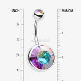 Detail View 1 of The Giant Sparkle Gem Ball Belly Button Ring-Aurora Borealis