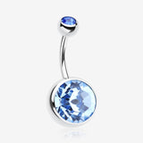 The Giant Sparkle Gem Ball Belly Button Ring-Light Blue