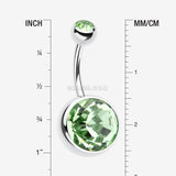 Detail View 1 of The Giant Sparkle Gem Ball Belly Button Ring-Light Green