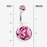 Detail View 1 of The Giant Sparkle Gem Ball Belly Button Ring-Pink