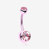 Jelly Belly Unity Gem Belly Button Ring-Light Pink