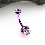 Detail View 2 of Jelly Belly Unity Gem Belly Button Ring-Light Purple