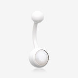 Jelly Belly Unity Gem Belly Button Ring-White/Alabaster