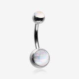 Iridescent Holographic Sparkle Belly Button Ring-Clear Gem