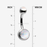 Detail View 1 of Iridescent Holographic Sparkle Belly Button Ring-Clear Gem