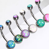 Detail View 3 of Opal Sparkle Shower Basic Belly Button Ring-Pink