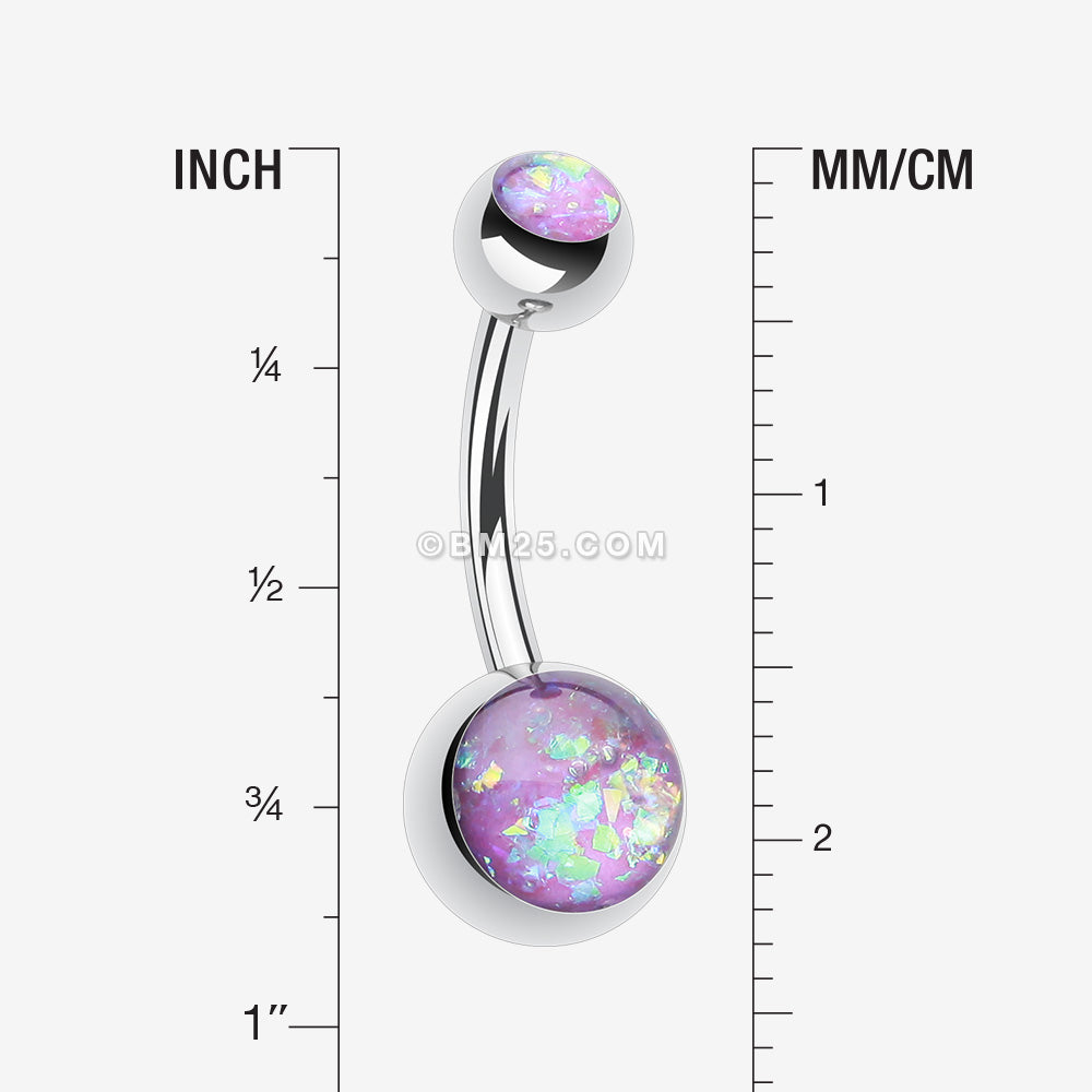 Detail View 1 of Opal Sparkle Shower Basic Belly Button Ring-Purple