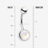 Detail View 1 of Opal Sparkle Shower Basic Belly Button Ring-White