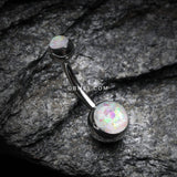 Detail View 2 of Opal Sparkle Shower Basic Belly Button Ring-White