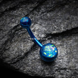 Detail View 2 of Colorline Opal Sparkle Shower Belly Button Ring-Blue