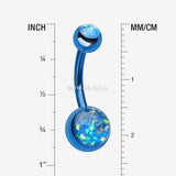 Detail View 1 of Colorline Opal Sparkle Shower Belly Button Ring-Blue