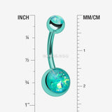 Detail View 1 of Colorline Opal Sparkle Shower Belly Button Ring-Teal