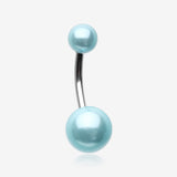 Pearlescent Luster Basic Belly Button Ring-Aqua