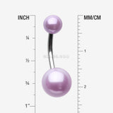 Detail View 1 of Pearlescent Luster Basic Belly Button Ring-Purple