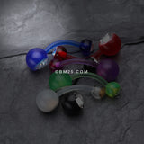 Detail View 3 of Bio Flexible Shaft Gem Ball Acrylic Belly Button Ring-Light Green