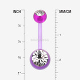 Detail View 1 of Bio Flexible Shaft Gem Ball Acrylic Belly Button Ring-Purple