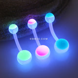 Detail View 4 of Glow in the Dark Acrylic Ball Bio Flexible Shaft Belly Button Ring-Blue