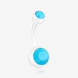 Turquoise Bead Acrylic Ball Bio Flexible Shaft Belly Button Ring