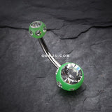Aurora Gem Ball Acrylic Belly Button Ring-Light Green