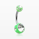 Aurora Gem Ball Acrylic Belly Button Ring-Light Green