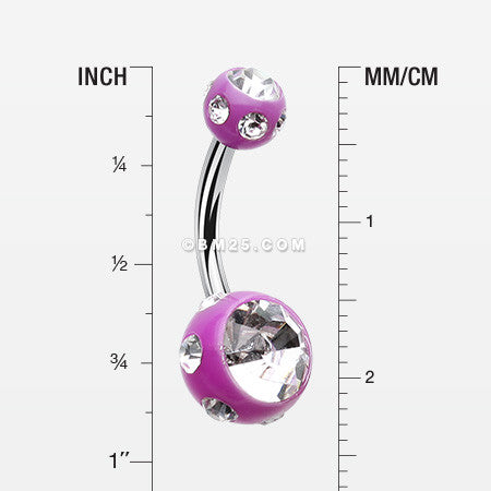 Aurora Gem Ball Acrylic Belly Button Ring-Purple