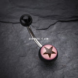 Nova Star Acrylic Belly Button Ring-Pink