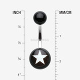 Detail View 1 of Nova Star Acrylic Belly Button Ring-White