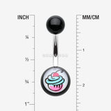 Detail View 1 of Cupcake Delight Acrylic Belly Button Ring-Pink/Fuchsia