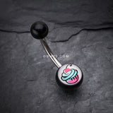 Detail View 2 of Cupcake Delight Acrylic Belly Button Ring-Pink/Fuchsia