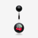 Cherry Acrylic Logo Belly Button Ring
