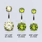 Detail View 3 of Brilliant Gem Sparkle Belly Ring-Light Green