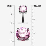 Detail View 1 of Brilliant Gem Sparkle Belly Ring-Pink