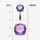 Detail View 1 of Brilliant Gem Sparkle Belly Ring-Purple