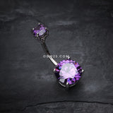 Detail View 2 of Brilliant Gem Sparkle Belly Ring-Purple
