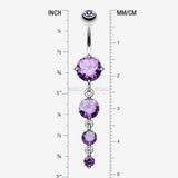 Detail View 1 of Brilliant Gem Cascade Belly Ring-Tanzanite