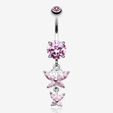 Butterfly Besties Belly Button Ring-Pink