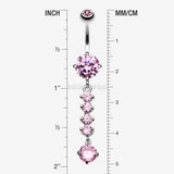 Detail View 1 of Classy Multi Gem Belly Button Ring-Pink