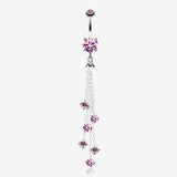 Lustre Drops Belly Button Ring-Pink