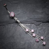 Detail View 2 of Lustre Drops Belly Button Ring-Pink