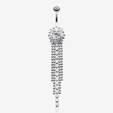 Exquisite Bedazzled Cascading Belly Button Ring