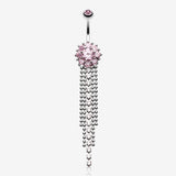 Exquisite Bedazzled Cascading Belly Button Ring