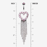 Detail View 1 of Heart Sparkle Showers Belly Button Ring-Pink