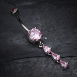 Detail View 2 of Sweet Cascading Gems Belly Button Ring-Pink