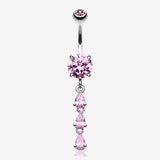 Sweet Cascading Gems Belly Button Ring